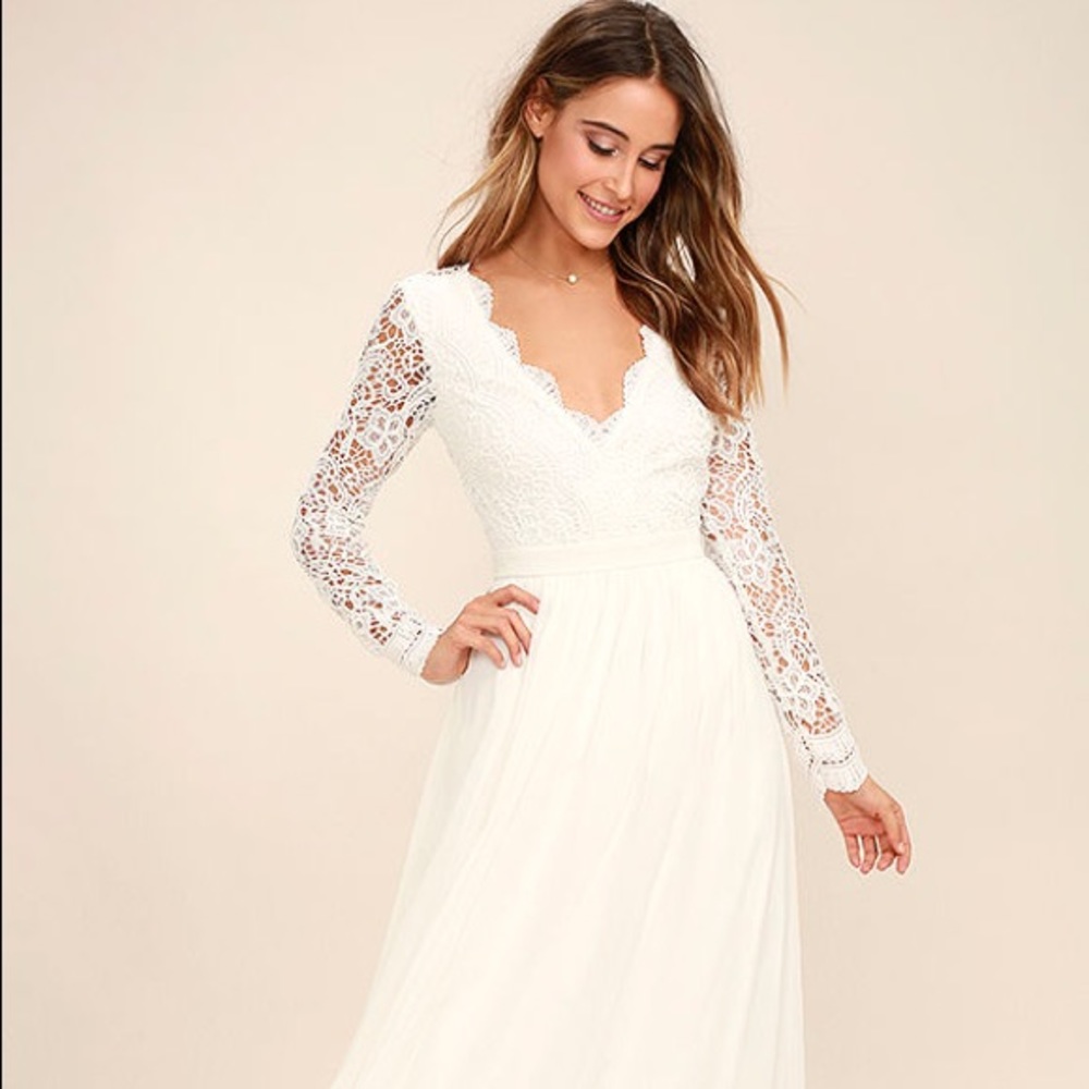 White long sleeve gown